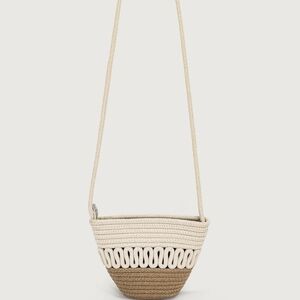 Berlook Color Block Woven Cotton Rope Bag